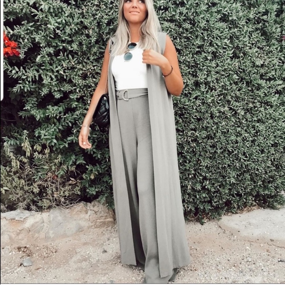 ZARA BNWT Wide Leg Belted Knit Pants - Picture 6 of 8